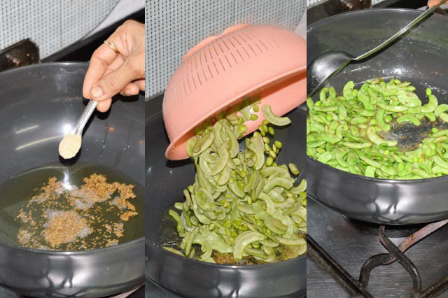 Add-Carom,-Asafoetida-&-Flat-Green-Beans