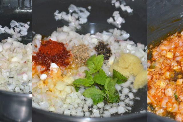 Saute Onions, Add Spices & Cook